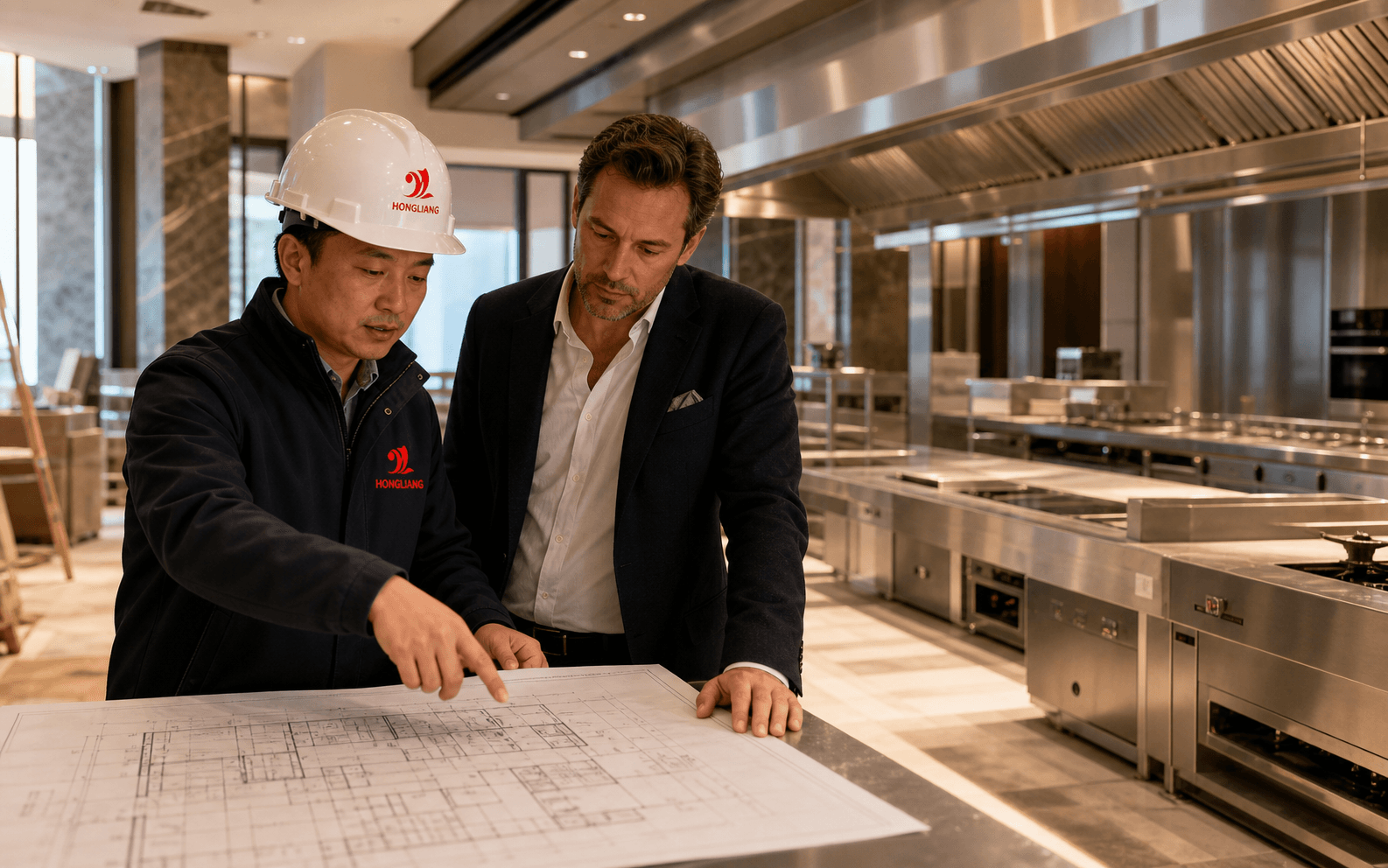 HONGLIANG engineer planning an international hotel kitchen